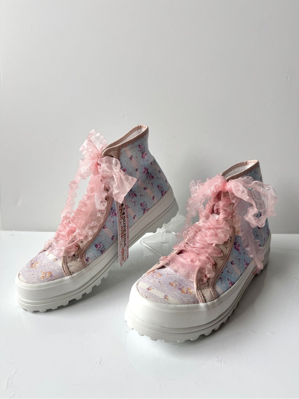 Superga x LoveShackFancy 2341 Alpina Floral High Top Sneakers in Dreamy Days 9.5